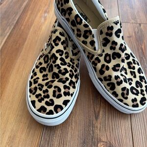 Vans Leopard Slip-On Sneakers - Tan & Black